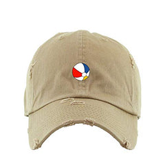 Beach Ball Vintage Baseball Cap Embroidered Cotton Adjustable Distressed Dad Hat