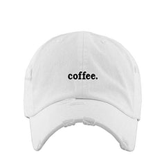 Coffee Vintage Baseball Cap Embroidered Cotton Adjustable Distressed Dad Hat