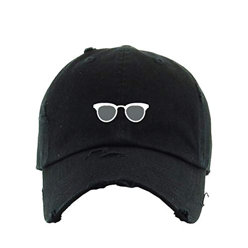 Clubmaster Glasses Vintage Baseball Cap Embroidered Cotton Adjustable Distressed Dad Hat