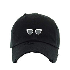 Clubmaster Glasses Vintage Baseball Cap Embroidered Cotton Adjustable Distressed Dad Hat