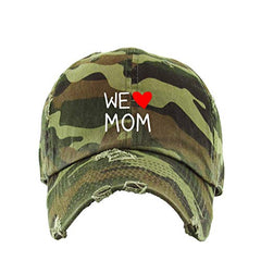We Love Mom Vintage Baseball Cap Embroidered Cotton Adjustable Distressed Dad Hat