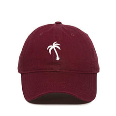 Palm Tree Slanted Baseball Cap Embroidered Cotton Adjustable Dad Hat