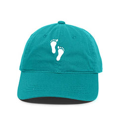 Baby Footprints Baseball Cap Embroidered Cotton Adjustable Dad Hat