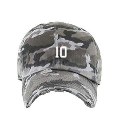 #10 Jersey Number Dad Vintage Baseball Cap Embroidered Cotton Adjustable Distressed Dad Hat