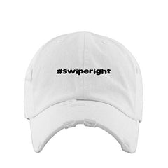 Swipe Right Tinder Vintage Baseball Cap Embroidered Cotton Adjustable Distressed Dad Hat