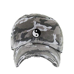 Yin Yang Vintage Baseball Cap Embroidered Cotton Adjustable Distressed Dad Hat