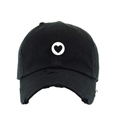 Circle Heart Vintage Baseball Cap Embroidered Cotton Adjustable Distressed Dad Hat