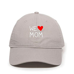 We Love Mom Baseball Cap Embroidered Cotton Adjustable Dad Hat