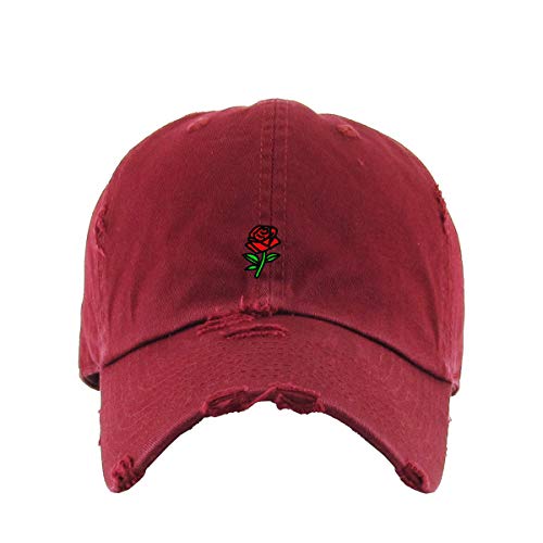 Rose Vintage Baseball Cap Embroidered Cotton Adjustable Distressed Dad Hat