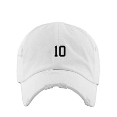 #10 Jersey Number Dad Vintage Baseball Cap Embroidered Cotton Adjustable Distressed Dad Hat