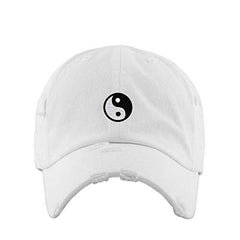 Yin Yang Vintage Baseball Cap Embroidered Cotton Adjustable Distressed Dad Hat
