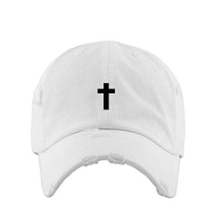 Cross Vintage Baseball Cap Embroidered Cotton Adjustable Distressed Dad Hat