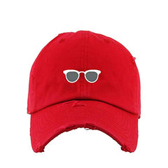 Clubmaster Glasses Vintage Baseball Cap Embroidered Cotton Adjustable Distressed Dad Hat