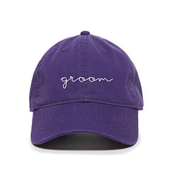 Groom Cursive Dad Baseball Cap Embroidered Cotton Adjustble Dad Hat
