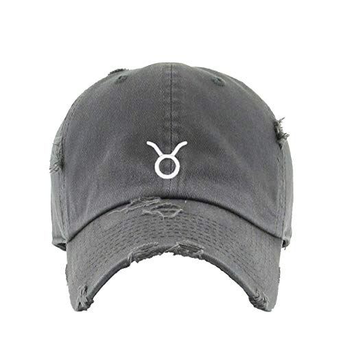 Taurus Zodiac Vintage Baseball Cap Embroidered Cotton Adjustable Distressed Dad Hat