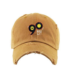 90's was Lit Vintage Baseball Cap Embroidered Cotton Adjustable Distressed Dad Hat