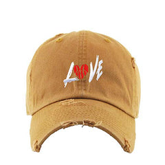Love Ball Dad Vintage Baseball Cap Embroidered Cotton Adjustable Distressed Dad Hat