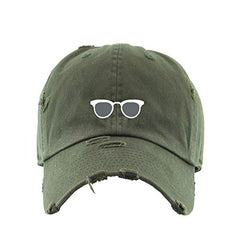 Clubmaster Glasses Vintage Baseball Cap Embroidered Cotton Adjustable Distressed Dad Hat