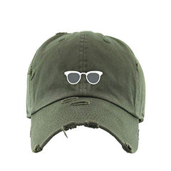 Clubmaster Glasses Vintage Baseball Cap Embroidered Cotton Adjustable Distressed Dad Hat