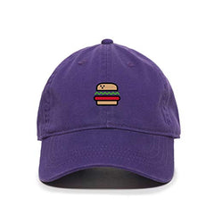 Burger Baseball Cap Embroidered Cotton Adjustable Dad Hat