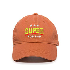 Super Pop Pop Dad Baseball Cap Embroidered Cotton Adjustable Dad Hat