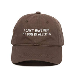 Can't Have Kids Dog Allergic Baseball Cap Embroidered Cotton Adjustable Dad Hat
