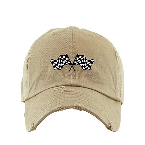 Race Flags Vintage Baseball Cap Embroidered Cotton Adjustable Distressed Dad Hat