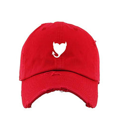 Devil Heart Vintage Baseball Cap Embroidered Cotton Adjustable Distressed Dad Hat