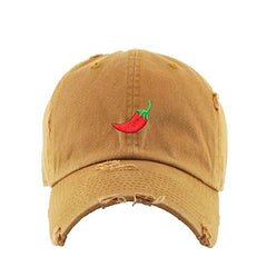 Red Chilli Vintage Baseball Cap Embroidered Cotton Adjustable Distressed Dad Hat
