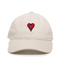 Heart Lock Baseball Cap Embroidered Cotton Adjustable Dad Hat