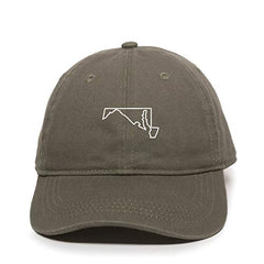 Maryland Map Outline Dad Baseball Cap Embroidered Cotton Adjustable Dad Hat