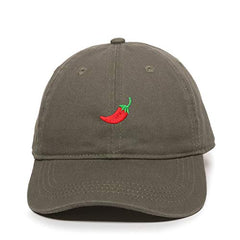 Red Chilli Pepper Baseball Cap Embroidered Cotton Adjustable Dad Hat
