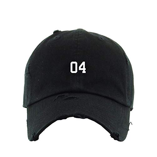 #04 Jersey Number Dad Vintage Baseball Cap Embroidered Cotton Adjustable Distressed Dad Hat