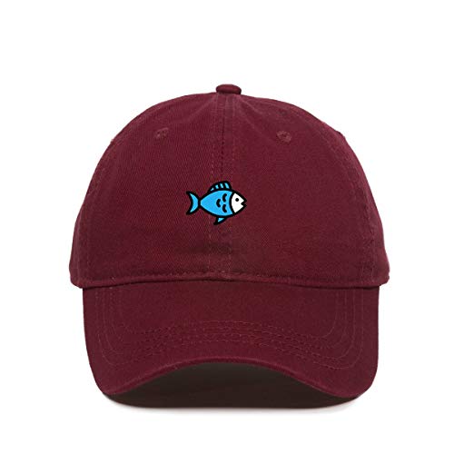 Blue Fish Baseball Cap Embroidered Cotton Adjustable Dad Hat