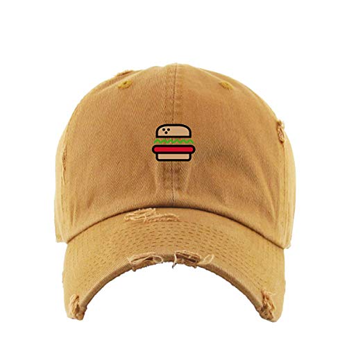 Burger Vintage Baseball Cap Embroidered Cotton Adjustable Distressed Dad Hat