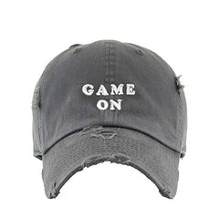 Game On Vintage Baseball Cap Embroidered Cotton Adjustable Distressed Dad Hat