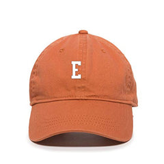 E Initial Letter Baseball Cap Embroidered Cotton Adjustable Dad Hat