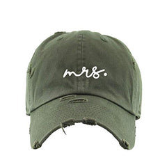 Mrs. Vintage Baseball Cap Embroidered Cotton Adjustable Distressed Dad Hat