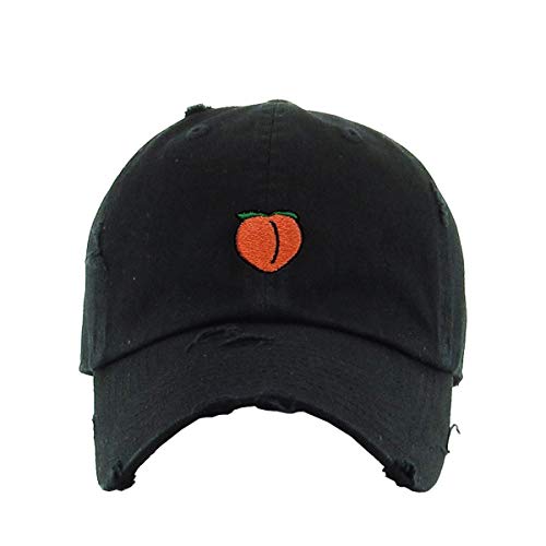 Peach Peachy Vintage Baseball Cap Embroidered Cotton Adjustable Distressed Dad Hat