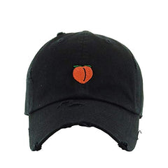 Peach Peachy Vintage Baseball Cap Embroidered Cotton Adjustable Distressed Dad Hat