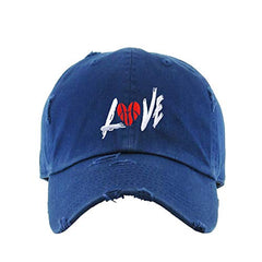 Love Ball Dad Vintage Baseball Cap Embroidered Cotton Adjustable Distressed Dad Hat
