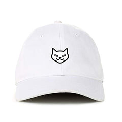 Smiling Cat Dad Baseball Cap Embroidered Cotton Adjustable Dad Hat