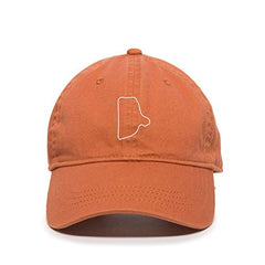 Rhode Island Map Outline Dad Baseball Cap Embroidered Cotton Adjustable Dad Hat