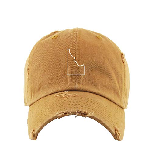 Idaho Map Outline Dad Vintage Baseball Cap Embroidered Cotton Adjustable Distressed Dad Hat