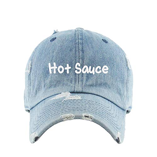 Hot Sauce Vintage Baseball Cap Embroidered Cotton Adjustable Distressed Dad Hat