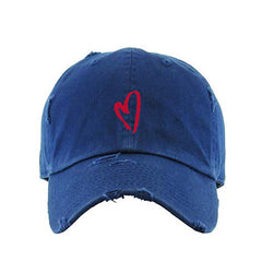 Loose Heart Vintage Baseball Cap Embroidered Cotton Adjustable Distressed Dad Hat