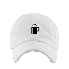 Cup of Coffee Vintage Baseball Cap Embroidered Cotton Adjustable Distressed Dad Hat