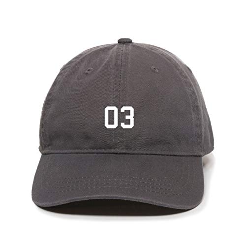 #03 Jersey Number Dad Baseball Cap Embroidered Cotton Adjustable Dad Hat