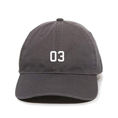 #03 Jersey Number Dad Baseball Cap Embroidered Cotton Adjustable Dad Hat