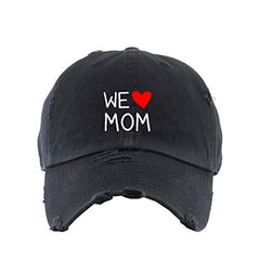 We Love Mom Vintage Baseball Cap Embroidered Cotton Adjustable Distressed Dad Hat
